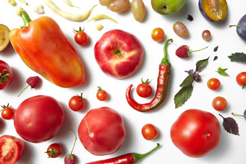 Vegetables on white background