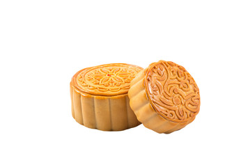 Mid-Autumn Festival moon cake on white background