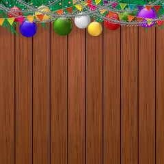 Christmas party on wood background