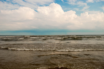 Beautiful clouds overlooking Lake Huron in the evening
