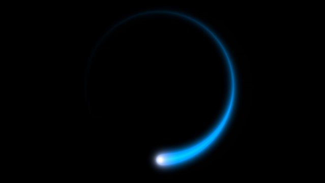 4k Loading circle -blue line on black