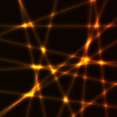 Very dark background with gold blured laser rays