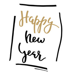 Winter lettering Happy New Year golden