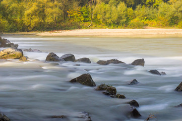 Small river in the autumn season