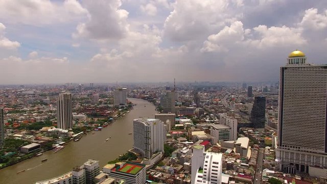 aerial view of urban scene in heart of bangkok thailand