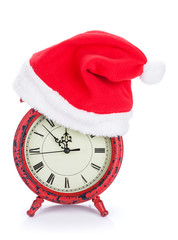 Christmas clock with santa hat
