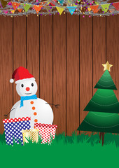 Christmas on wooden background