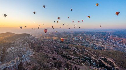 Balloons at dawn in Cappadocia