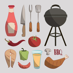 Set of barbecue