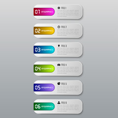 Infographic business concept with 6 options, parts, steps. Infographic design template and marketing icons