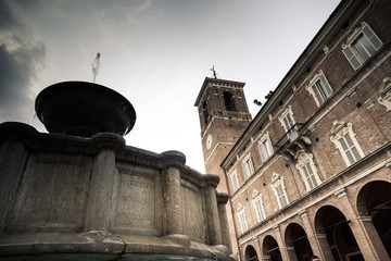 Main square In Fabriano town - obrazy, fototapety, plakaty