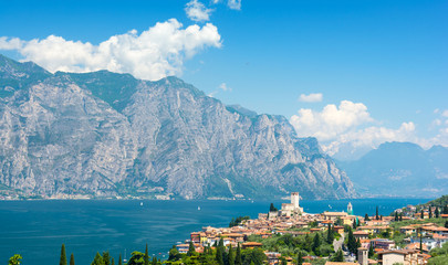 view on Malcesine over Lake garda, Italy