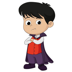 Happy Halloween.Cute dracula children in halloween.
