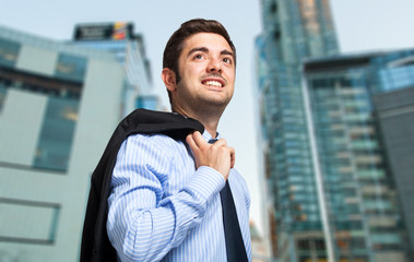 Fototapeta premium Manager in a business district
