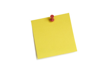 Sticky note with push pin