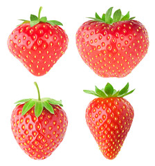 Collection of isolated strawberries