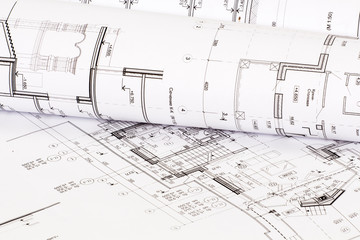 The architectural design of the house on paper