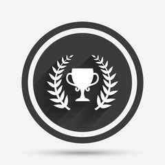 First place cup award icon. Prize for winner.