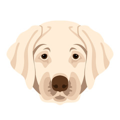 dog head face vector illustration style Flat