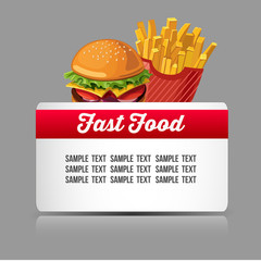 burger and fries card