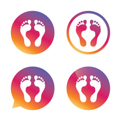 Human footprint sign icon. Barefoot symbol.