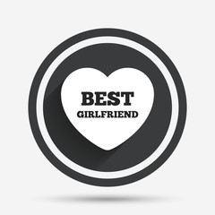 Best girlfriend sign icon. Heart love symbol.