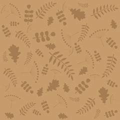 Pattern with autumn leaves of different trees. Vector illustration
