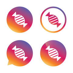 Candy icon. Sweet food sign.