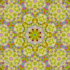 Cotton colorful background, backdrop for scrapbook, top view. Seamless pattern kaleidoscope montage