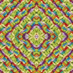 Cotton colorful background, backdrop for scrapbook, top view. Seamless pattern kaleidoscope montage