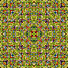Fototapeta na wymiar Cotton colorful background, backdrop for scrapbook, top view. Seamless pattern kaleidoscope montage