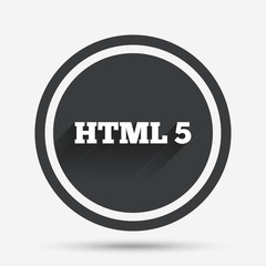 HTML5 sign icon. New Markup language symbol.