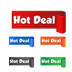 Hot deal sticker. Label vector illustration on white background