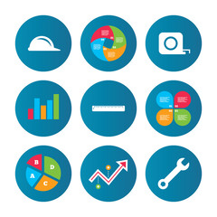 Construction helmet and ruler, roulette icons.