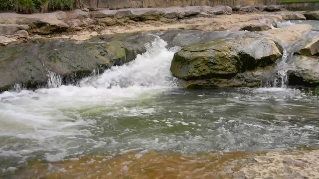 Riverbed of the river Olkhovka in a municipal park