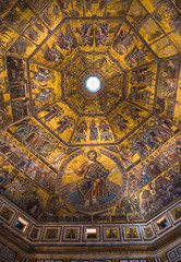 Fototapeta na wymiar Mosaic ceiling of the Baptistry of San Giovanni, Florence