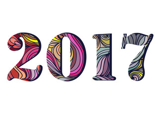 2017 new year vector abstract wave number date