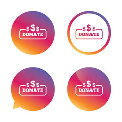 Donate sign icon. Dollar usd symbol.