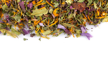 Dried herbal tea leaves