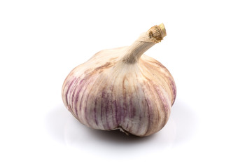 Garlic bulb on white background