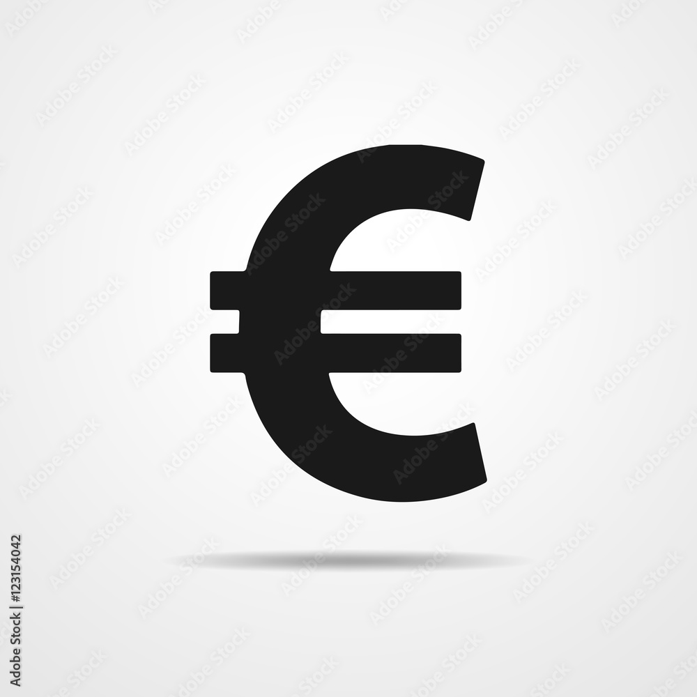 Wall mural black euro icon. vector illustration.