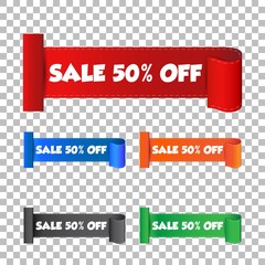Sale 50% off sticker. Label vector illustration on isolated background