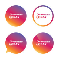 8 March Women's Day sign icon. Holiday symbol.
