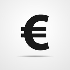 Fototapeta premium Black euro icon. Vector illustration.
