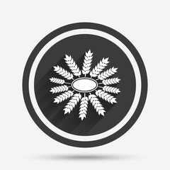 Agricultural sign icon. Gluten free or No gluten.