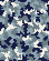 Seamless digital fashion camouflage pattern, vector