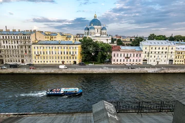 Deurstickers View of the Fontanka river and Trinity Cathedral from the roof i © toshket