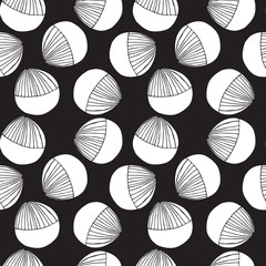 Black and white floral shapes pattern.