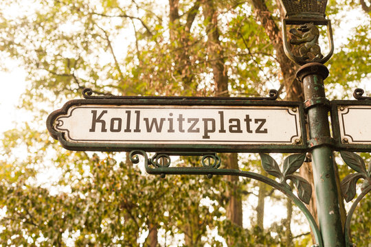 Kollwitzplatz sign, Prenzlauer Berg, Berlin