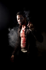 bloody gangster in action